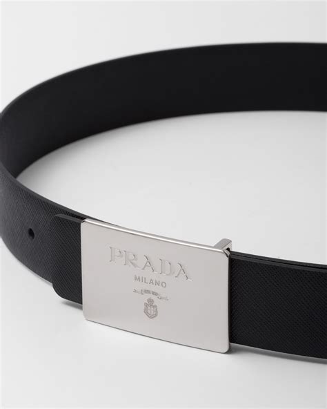 brown bucckled prada belt|Prada metal buckle nylon belt.